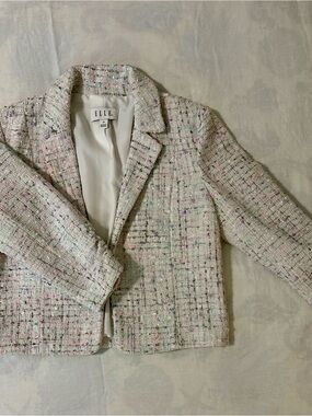 ELLE Pastel Multicolor Tweed Jacket - Ivory Base